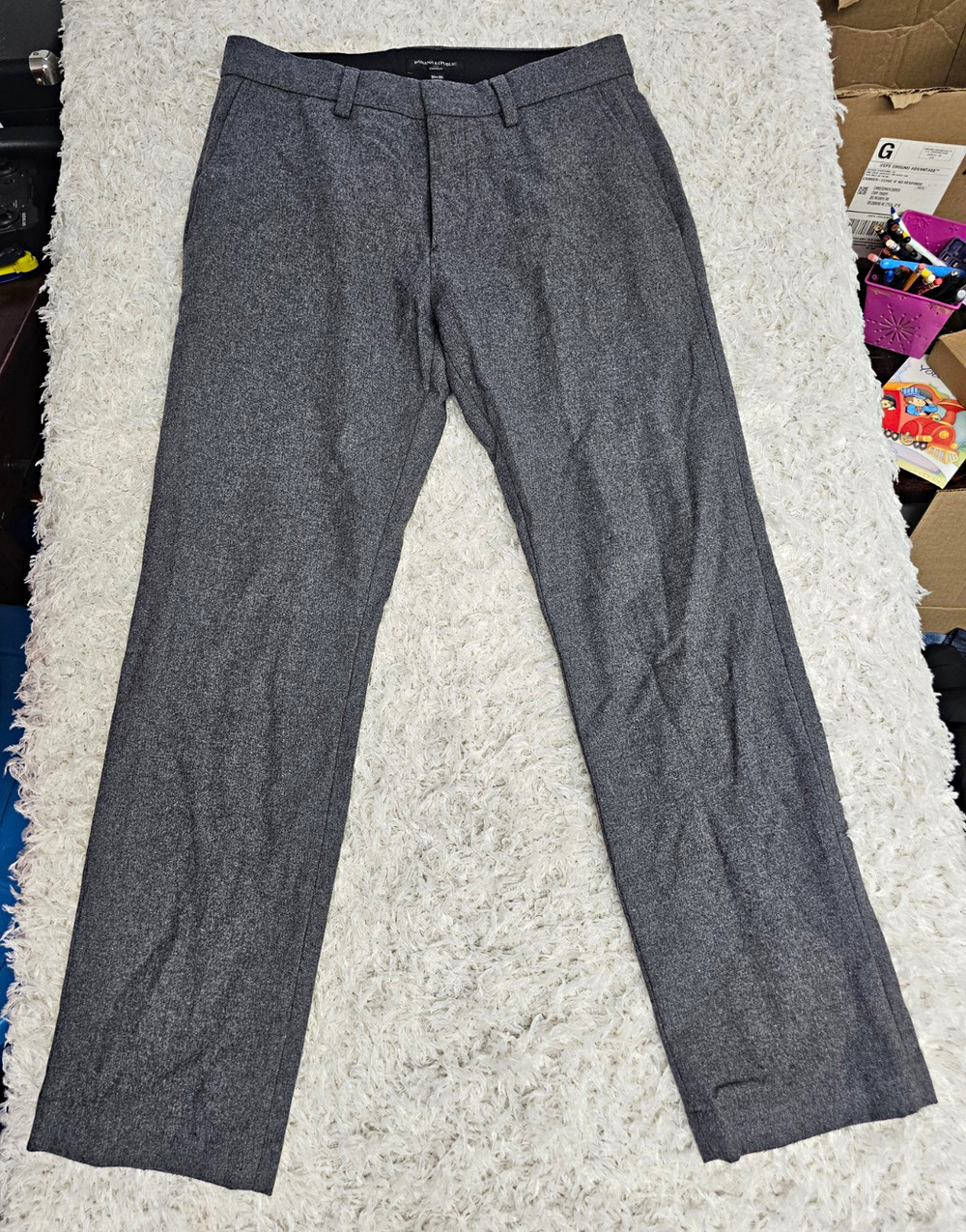 Banana Republic Emerson Gray Dress Pants Men’s 32 Regular Fit Straight Leg Wool